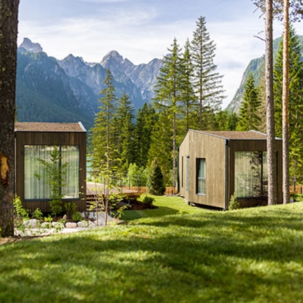 Skyview Chalets op Camping Toblacher See