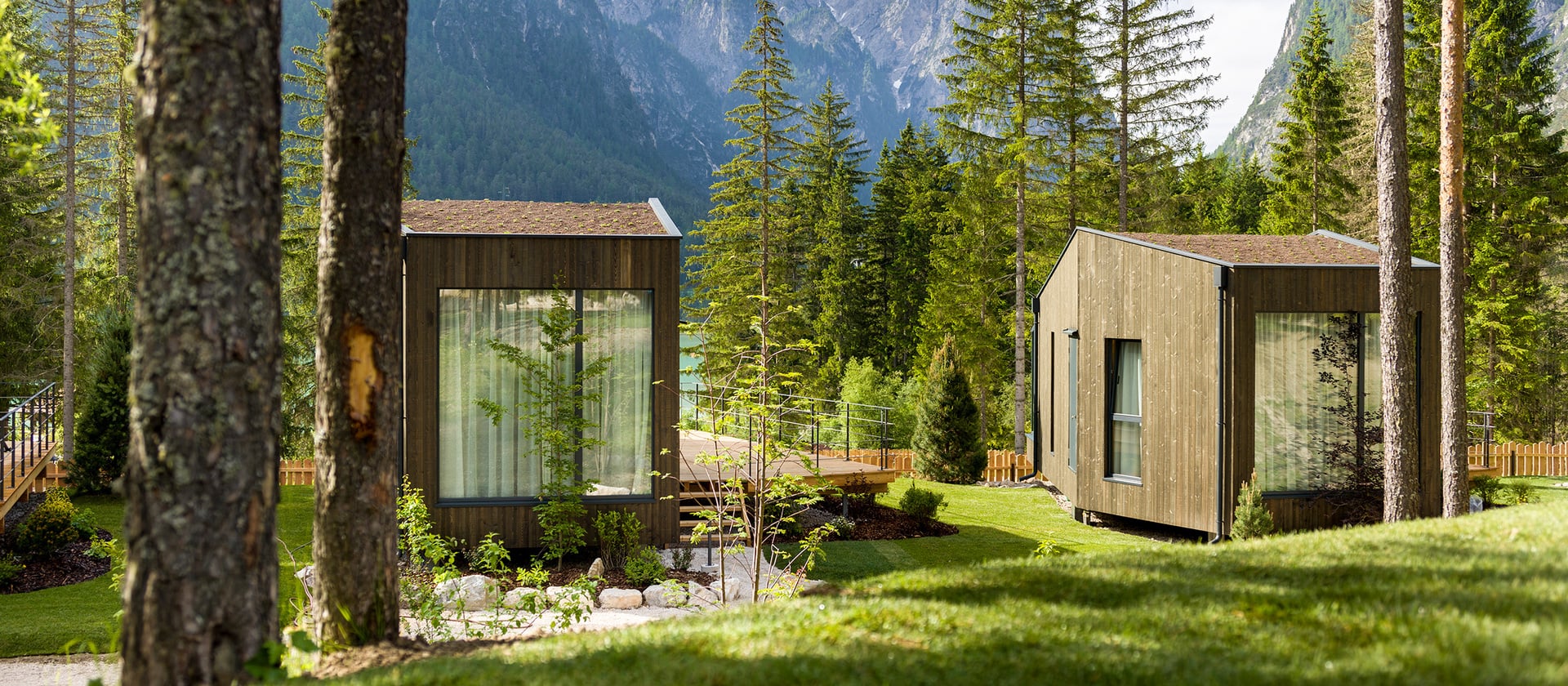 Skyview Chalets op Camping Toblacher See