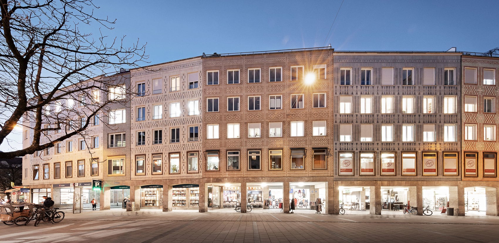 Existing ceramic façade – new windows.